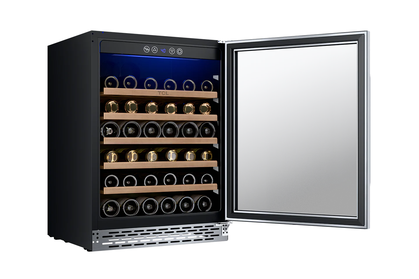 TCL 23.4-in W 52 -Bottles Stainless Steel Built-in/Freestanding Indoor Wine Cooler - Image 5