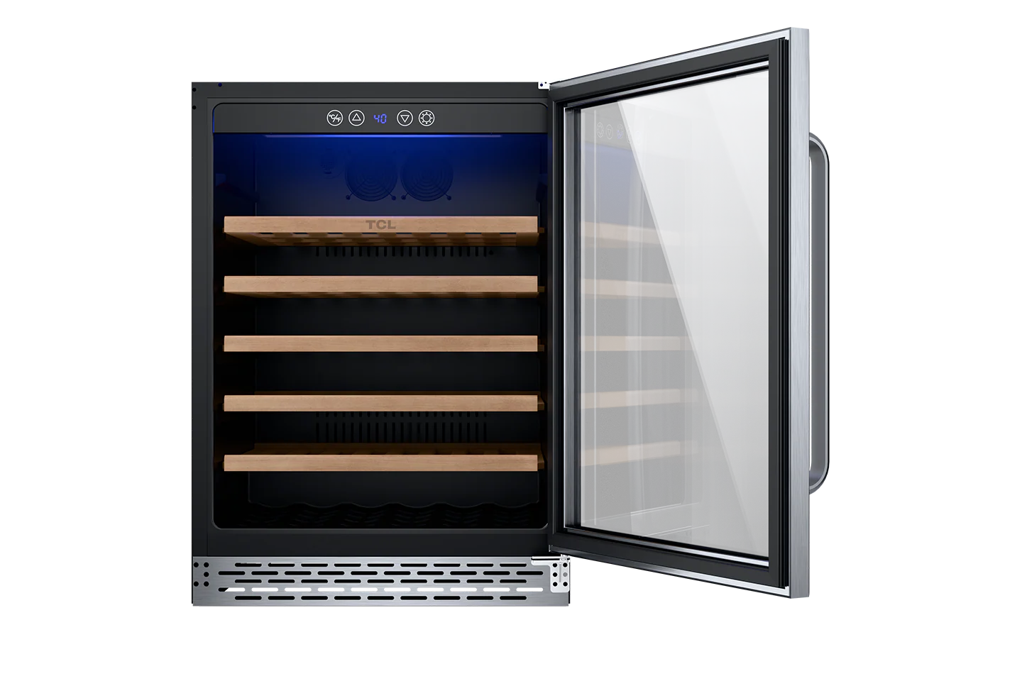 TCL 23.4-in W 52 -Bottles Stainless Steel Built-in/Freestanding Indoor Wine Cooler - Image 7