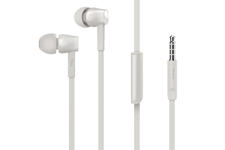 TCL Ash White In-ear Headphones with Mic - MTRO100WT - Image 2