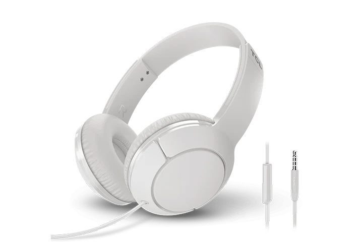 TCL Ash White On-ear Headphones with Mic - MTRO200WT - Image 2