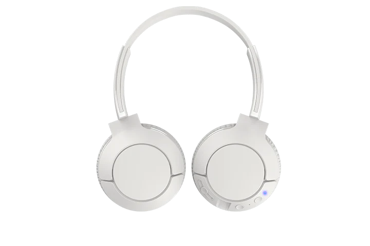TCL Ash White Wireless On-ear Bluetooth Headphones with Mic - MTRO200BTWT - Image 3