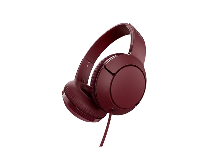 TCL Burgundy Crush On-ear Headphones with Mic - MTRO200RD