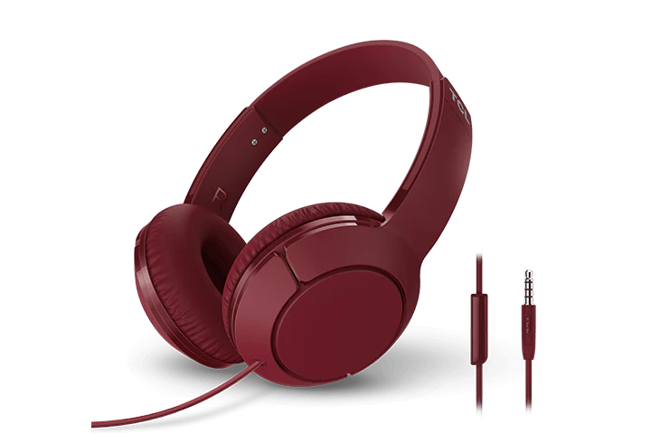 TCL Burgundy Crush On-ear Headphones with Mic - MTRO200RD - Image 2