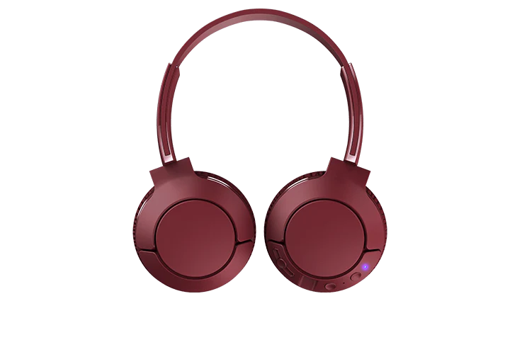 TCL Burgundy Crush Wireless On-ear Bluetooth Headphones with Mic - MTRO200BTRD - Image 3