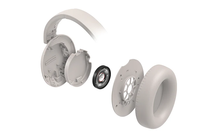 TCL Cement Gray On-Ear Noise Cancelling Hi-Res Wireless Headphones with Built-in Mic - ELIT400NCWT - Image 6