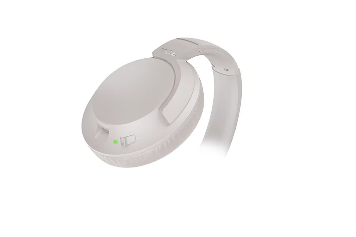 TCL Cement Gray On-Ear Noise Cancelling Hi-Res Wireless Headphones with Built-in Mic - ELIT400NCWT - Image 7