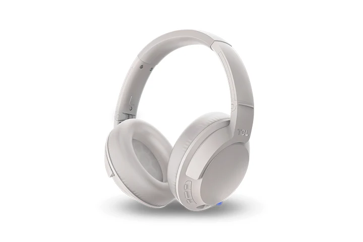 TCL Cement Gray On-Ear Sound Isolating Hi-Res Wireless Headphones with Built-in Mic - ELIT400BTWT - Image 2