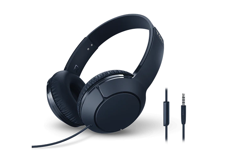 TCL Slate Blue On-ear Headphones with Mic - MTRO200BL - Image 2